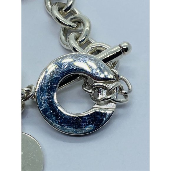 Tiffany & Co Sterling Silver Toggle Heart Tag Blank Heart Necklace 15.75" - Picture 8 of 14